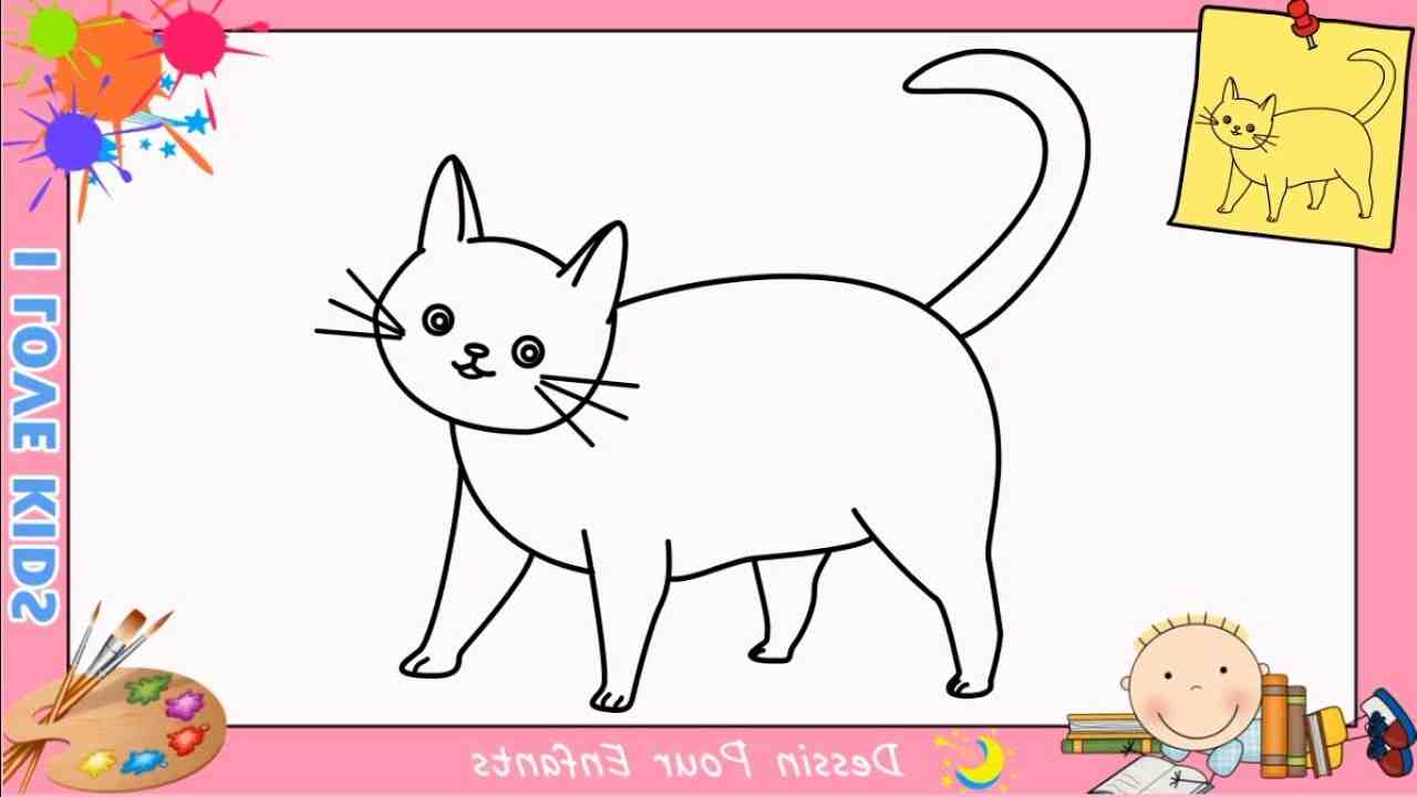 Comment dessiner un chat assis en français ?