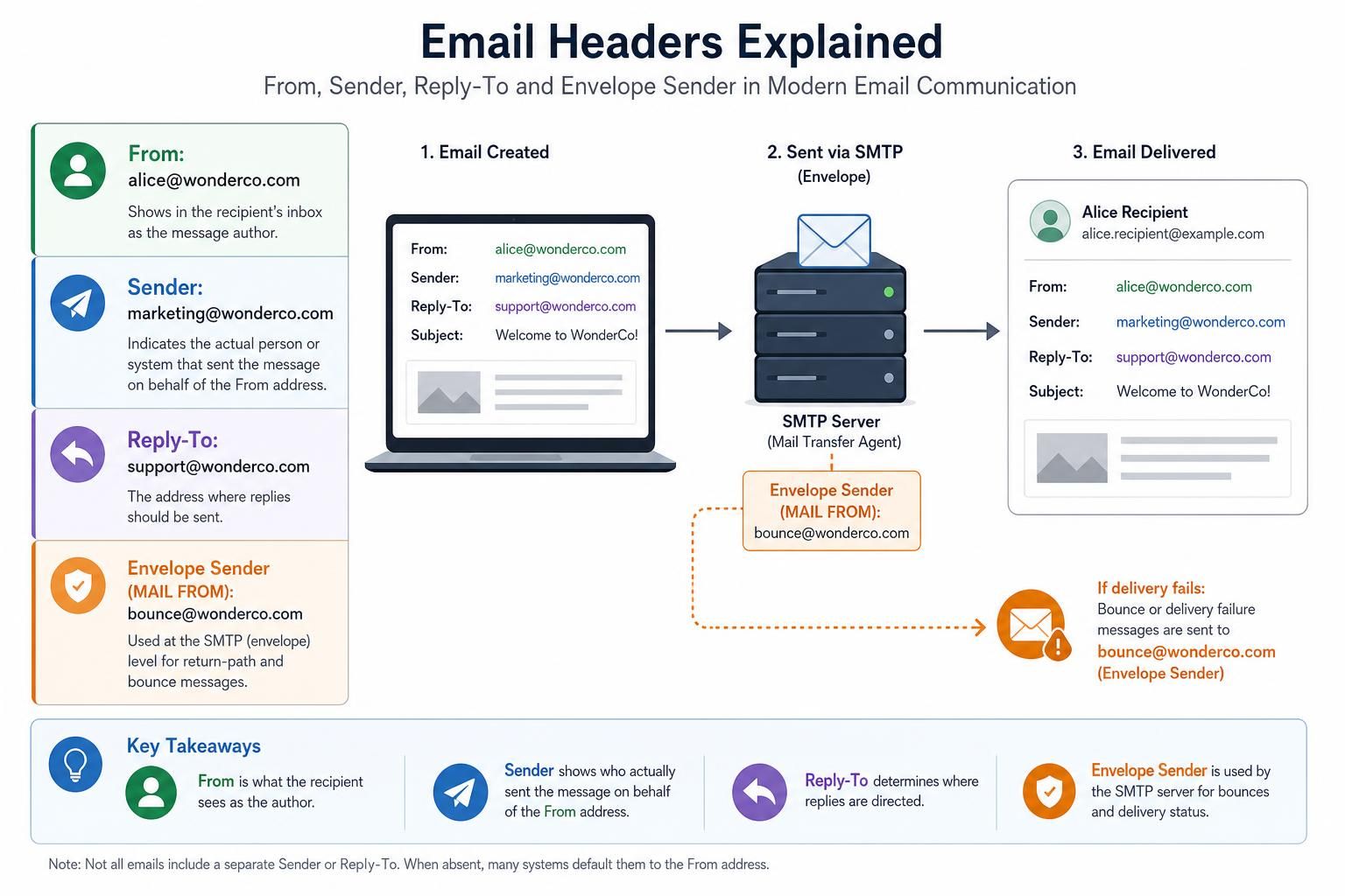 learn the differences and proper usage of from, sender, reply-to, and envelope sender fields in phpmailer to ensure accurate email sending and deliverability.