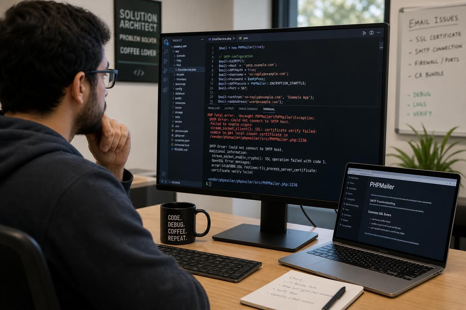 learn how to properly fix the phpmailer 'certificate verify failed' error without disabling verify_peer, ensuring secure email sending.