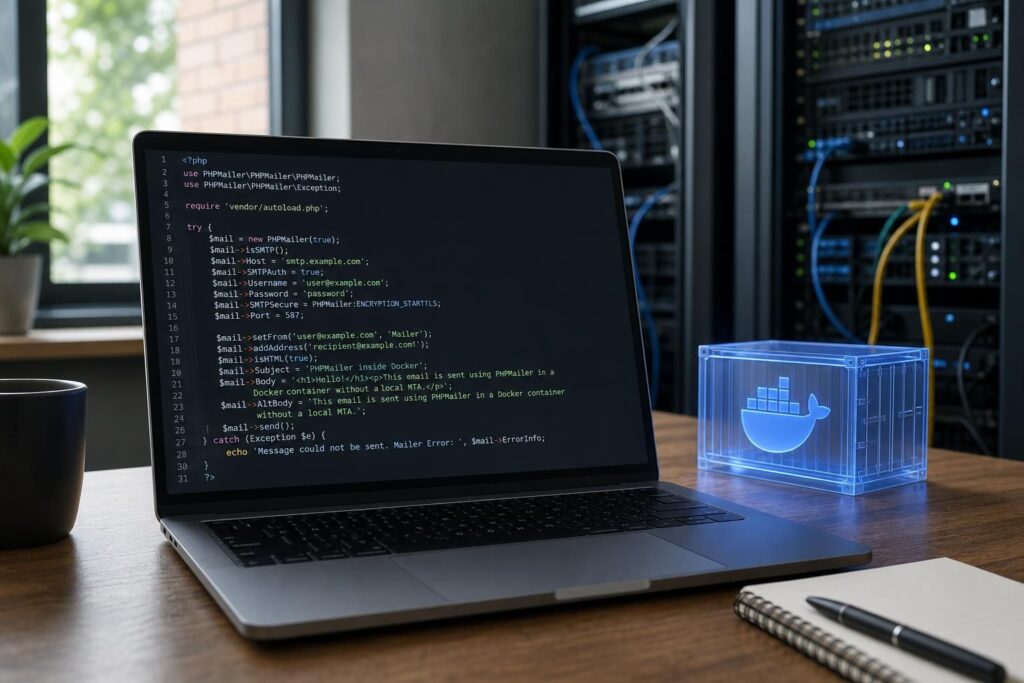 learn how to use phpmailer within a docker container to send emails without relying on a local mail transfer agent (mta). this guide covers setup, configuration, and best practices for seamless email delivery.