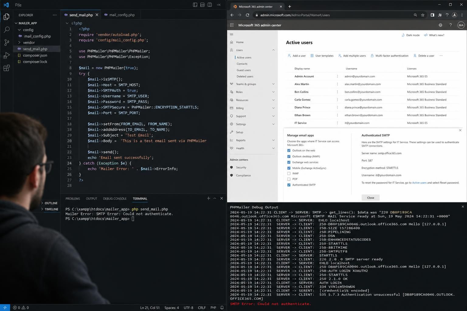 learn how to configure phpmailer to work with microsoft 365 after the basic authentication shutdown, ensuring secure and seamless email sending.