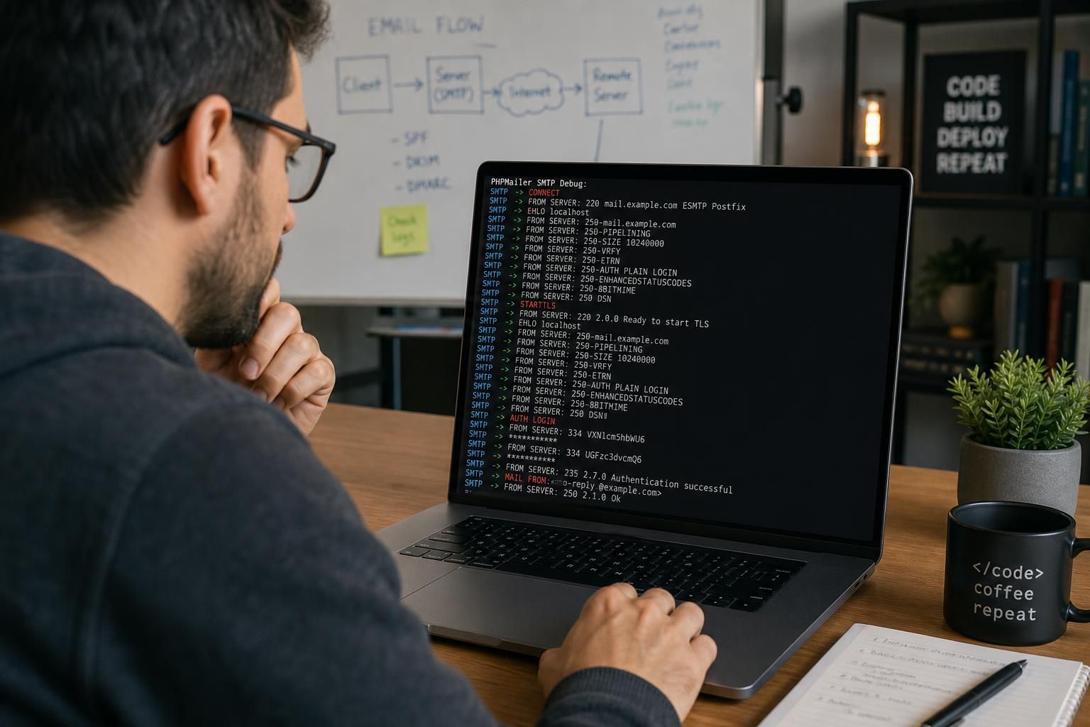 learn how to read and analyze phpmailer smtpdebug output line by line for effective email troubleshooting and debugging.