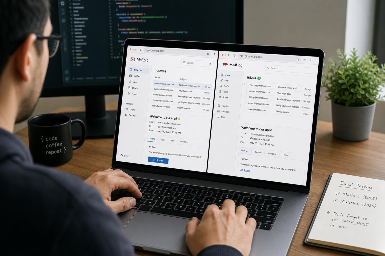learn how to test emails locally using mailhog, mailpit, and mailtrap to streamline your email development and debugging process.