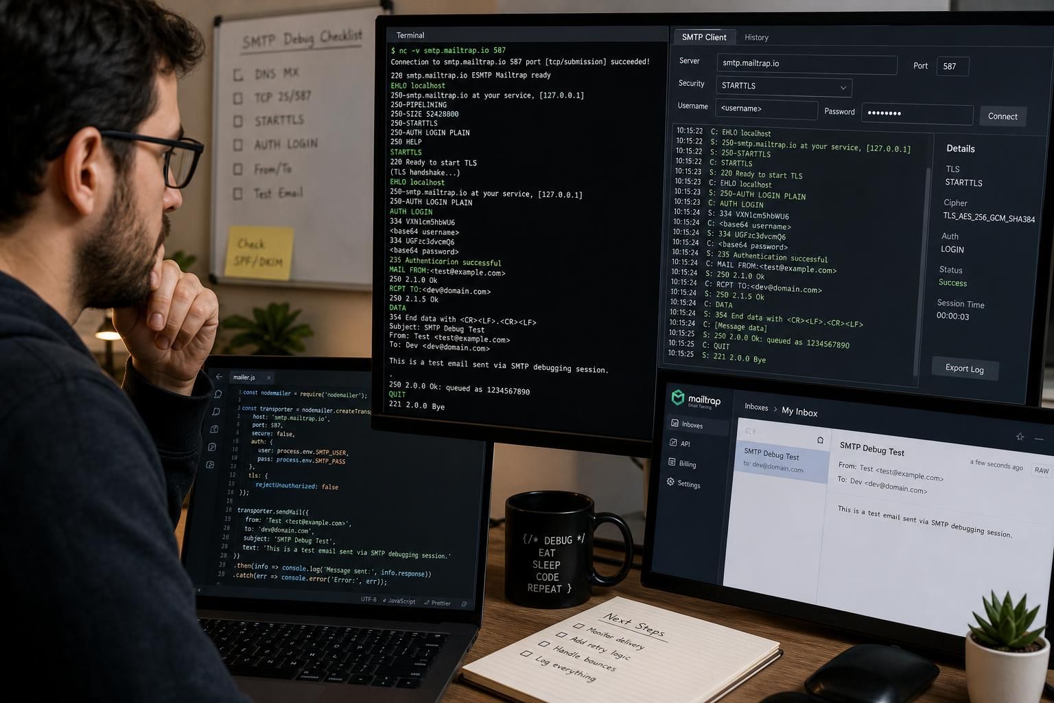 learn how to test emails locally using mailhog, mailpit, and mailtrap for efficient and reliable email development and debugging.